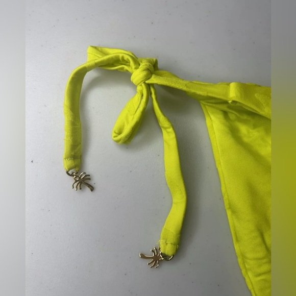 Trina Turk Sway Palm Tree Jacquard Side Tie Bikini Bottom Lemongrass 12, 14 NWT - Picture 3 of 6